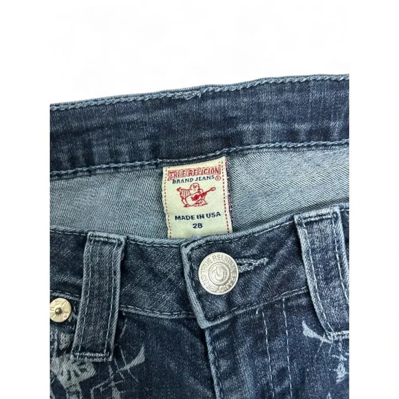 True Religion Catherdral Floral Print Capris Low Rise Cropped Jeans Size 27 - Picture 5 of 10